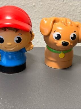 Fisher-Price Boy with Red Cap & Brown Puppy Figure Duo